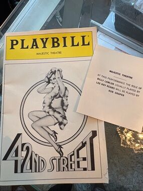 Vintage Playbill 42nd Street Program - Yellow & White Cover 1980